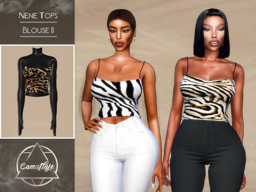 Nene Tops – Blouse II By Camuflaje Sims 4 CC