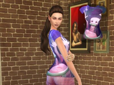 Nezuko Kimetsu NO Yaiba Shirt Sims 4 CC