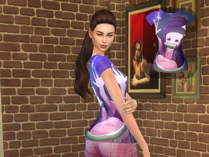 Nezuko Kimetsu NO Yaiba Shirt Sims 4 CC