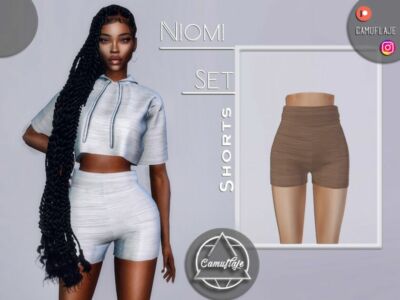 Niomi SET – Shorts By Camuflaje Sims 4 CC