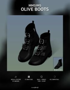 Olive Boots By Mmsims Sims 4 CC