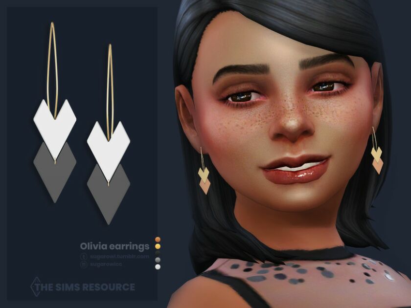 Olivia Earrings | Kids Version Sims 4 CC