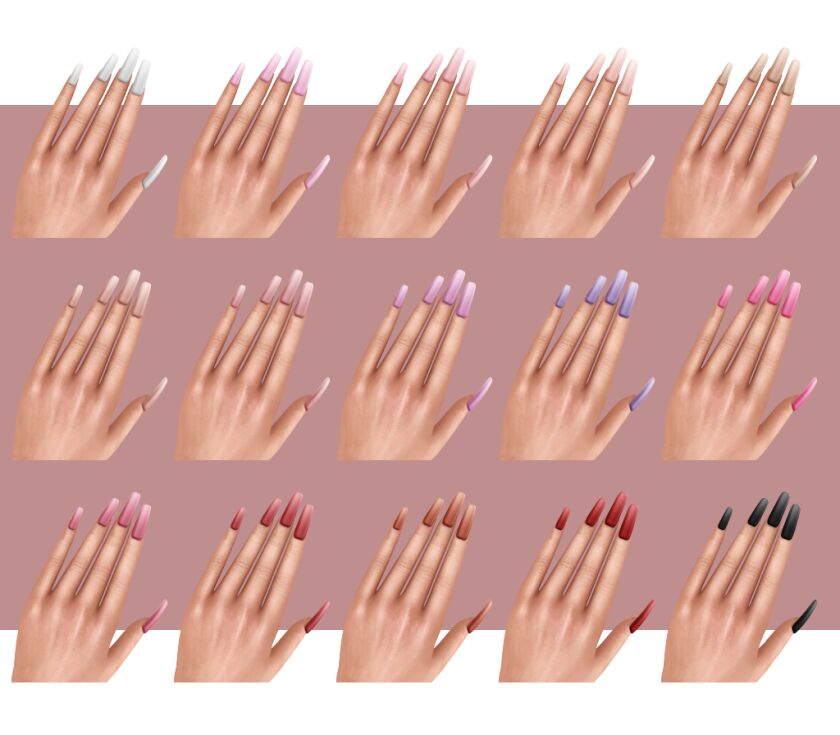 sims 4 cc ombre nails 2