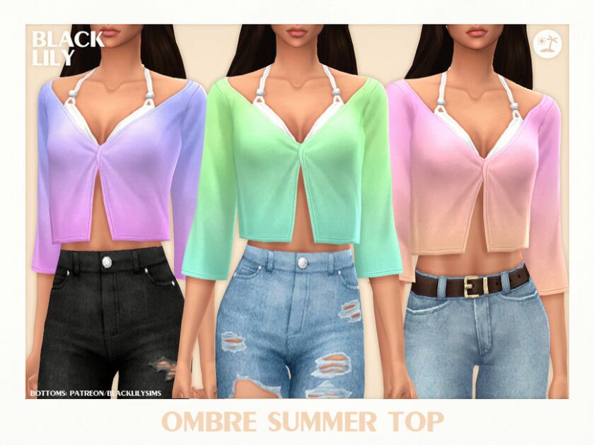 Ombre Summer TOP Sims 4 CC