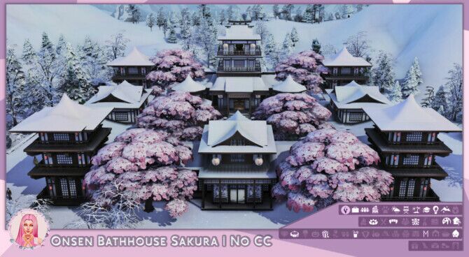 Onsen Bathhouse Sakura By Mikkimur Sims 4 CC