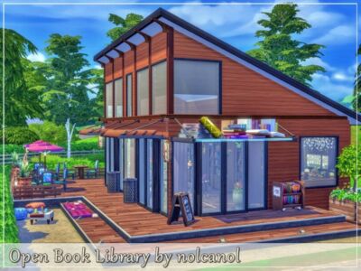 Open Book Library By Nolcanol Sims 4 CC