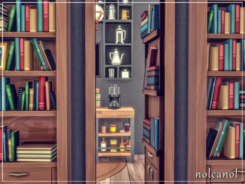 sims 4 cc open book library by nolcanol 7