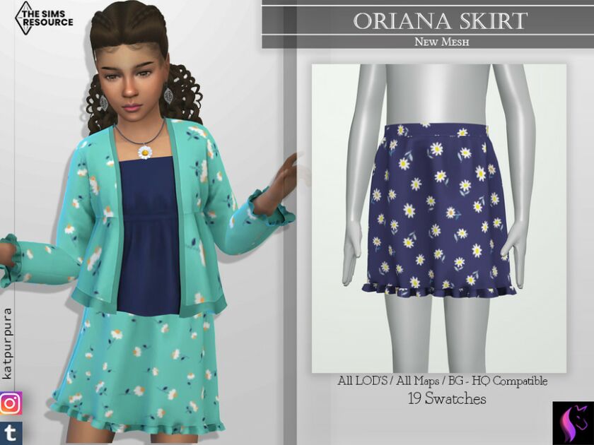 Oriana Skirt By Katpurpura Sims 4 CC