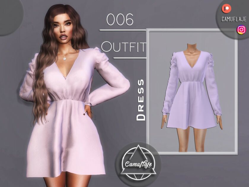 Outfit 006 – Dress By Camuflaje Sims 4 CC