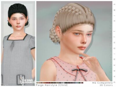 Paige Hairstyle [Child] By Darknightt Sims 4 CC