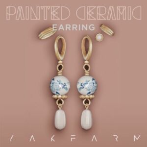 Painted Ceramic Earrings By Yakfarm Sims 4 CC