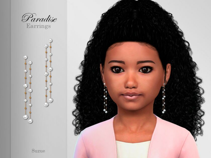 Paradise Earrings Child By Suzue Sims 4 CC