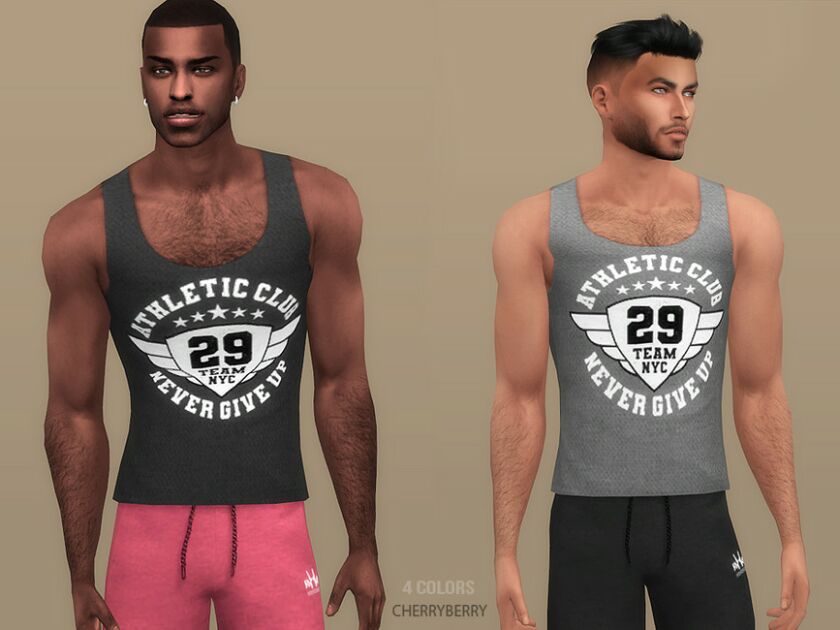 Parker Tank TOP By Cherryberrysim Sims 4 CC