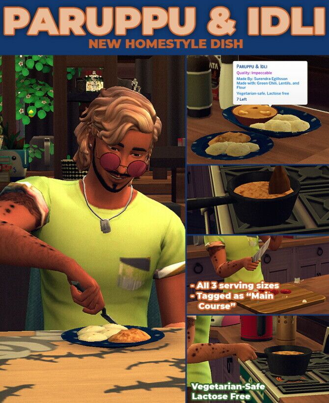 Paruppu & Idli Custom Recipe Sims 4 CC