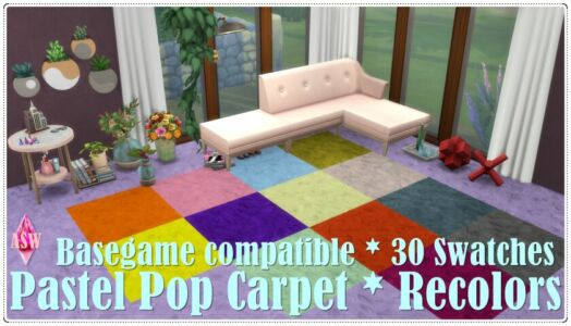 Pastel POP Carpet * Recolors Sims 4 CC