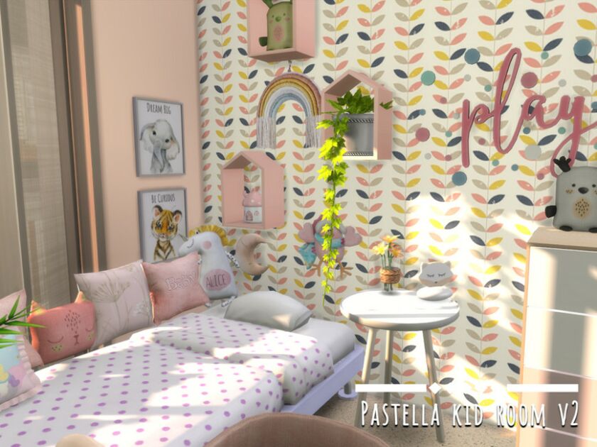 Pastella KID Room V2- Only TSR CC By Genkaiharetsu Sims 4 CC