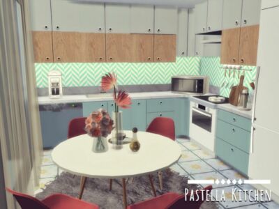 Pastella Kitchen- Only TSR CC By Genkaiharetsu Sims 4 CC