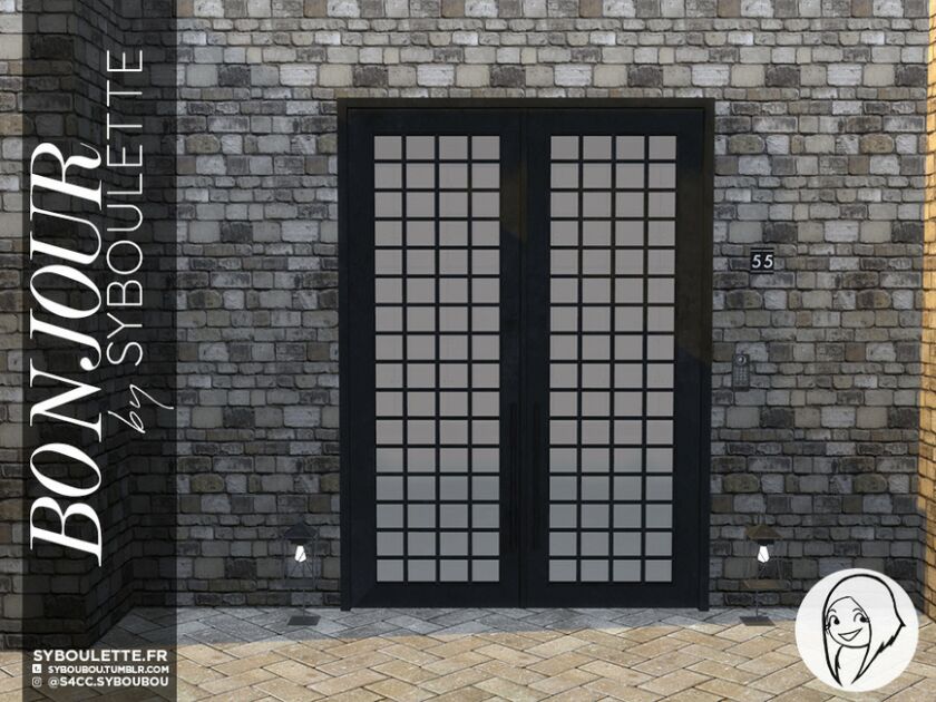 sims 4 cc patreon early release bonjour front door set part 1 by syboubou 3