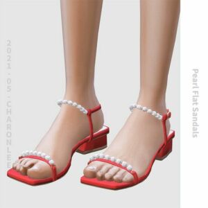 Pearl Flat Sandals By Charonlee Sims 4 CC