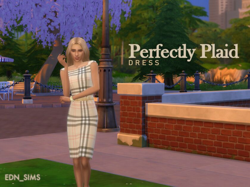 Perfectly Plaid Dress Sims 4 CC