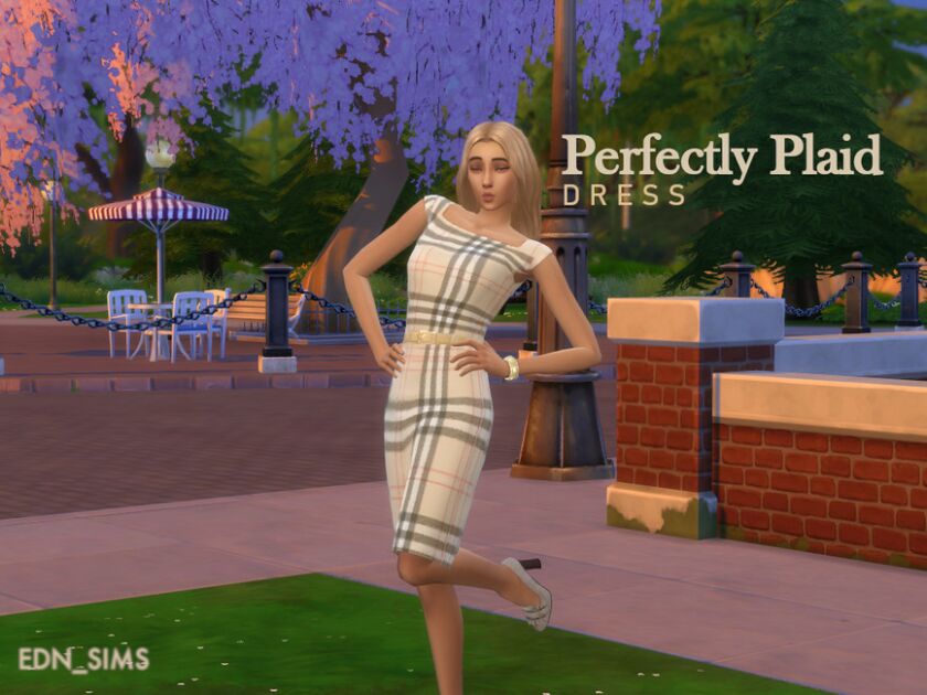 sims 4 cc perfectly plaid dress 2