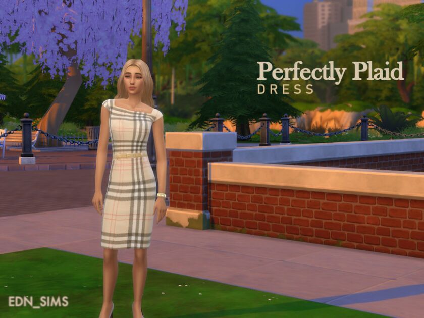 sims 4 cc perfectly plaid dress 4