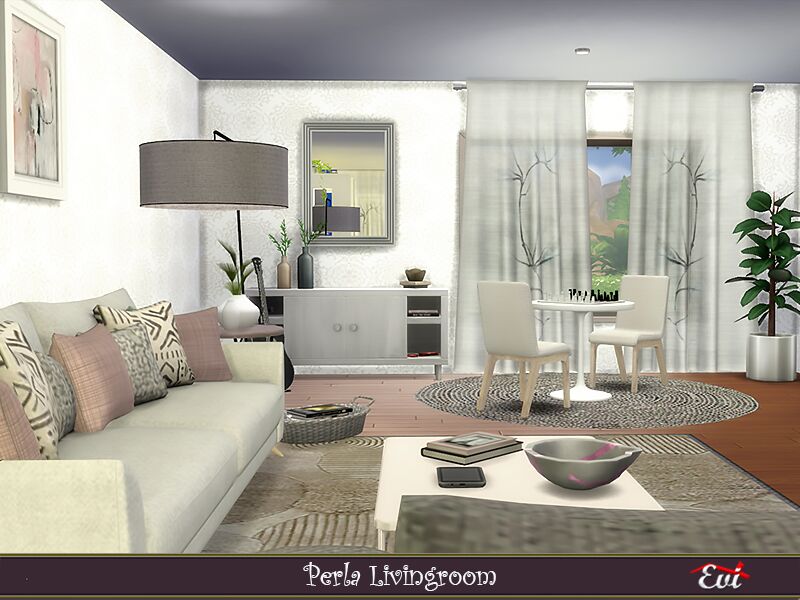 sims 4 cc perla livingroom by evi 4