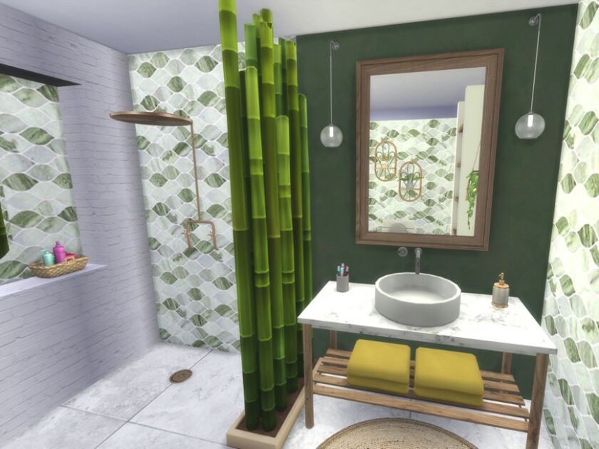 sims 4 cc plant lovers apartment bathroom 2