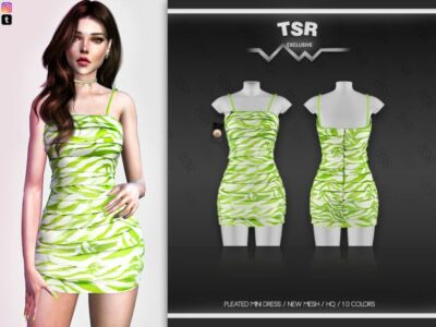 Pleated Mini Dress BD523 By Busra-Tr Sims 4 CC