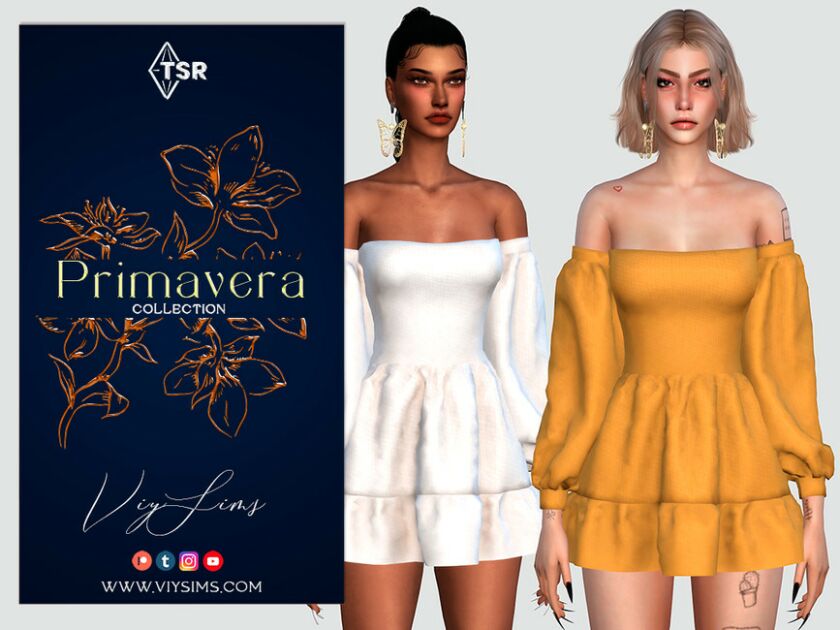 sims 4 cc primavera collection dress i 2