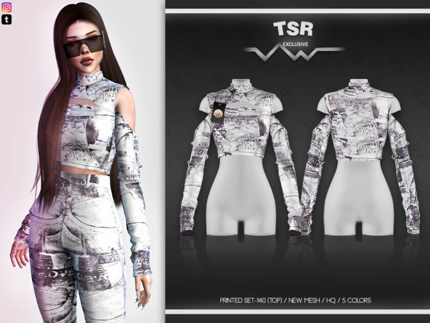 Printed SET-140 (TOP) BD500 By Busra-Tr Sims 4 CC