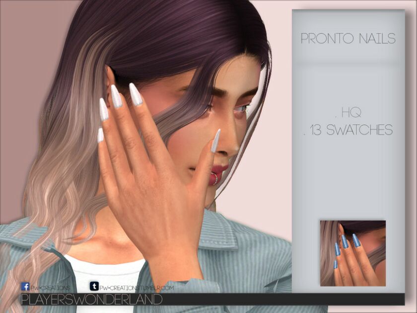 Pronto Nails By Playerswonderland Sims 4 CC