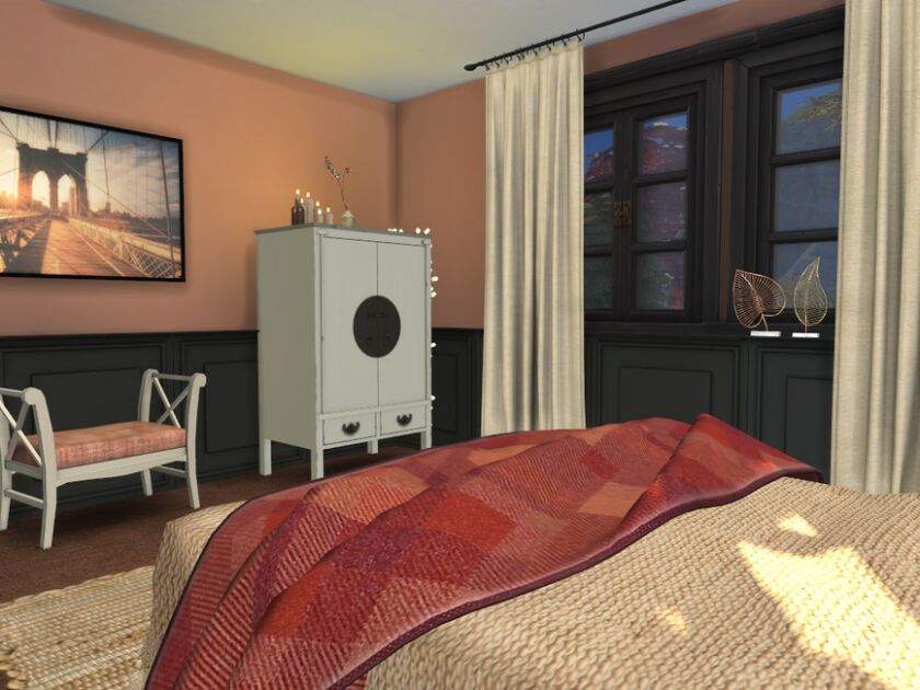 sims 4 cc pumpkin purple bedroom by fredbrenny 4