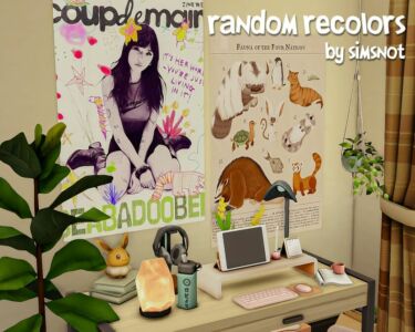 ♡. Rando Recolor Poster & Record SET !! Sims 4 CC