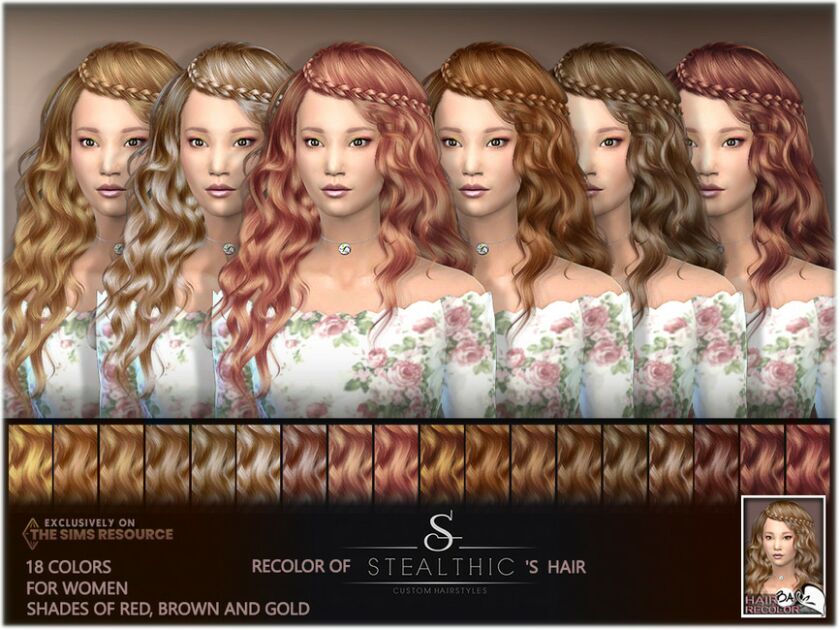 Recolor Of Stealthic’s Genesis Hair By Bakalia Sims 4 CC