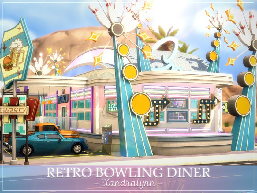 Retro Bowling Diner By Xandralynn Sims 4 CC