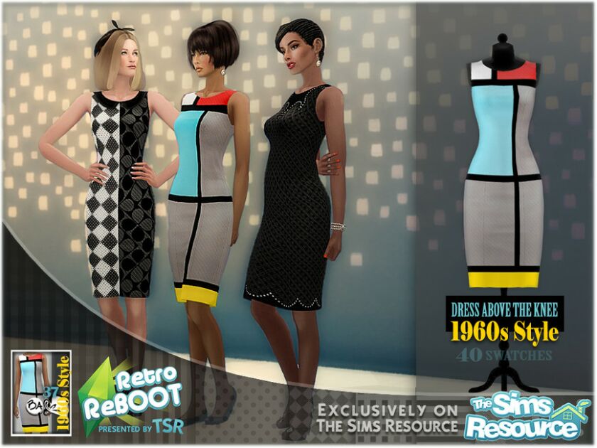 Retro Reboot – 60S Dress By Bakalia Sims 4 CC