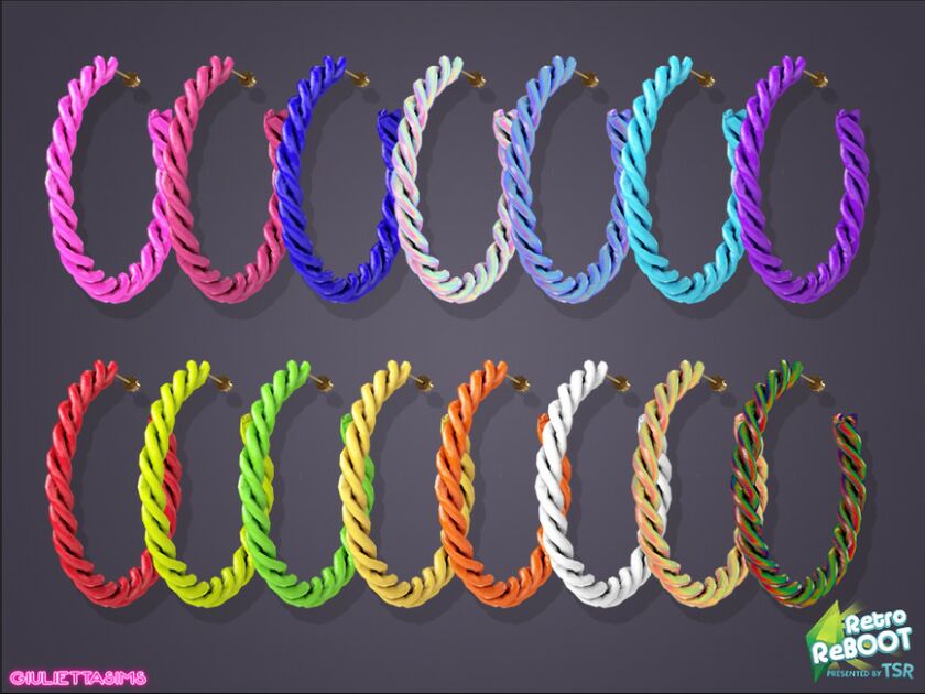 sims 4 cc retro reboot candy rope hoop earrings 80s by feyona 2