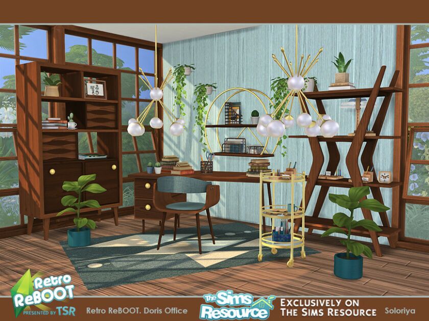 Retro Reboot Doris Office Sims 4 CC