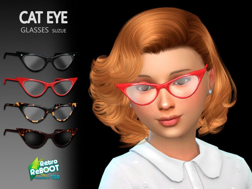 Retro Reboot – [Suzue] Cateye Child Glasses By Suzue Sims 4 CC