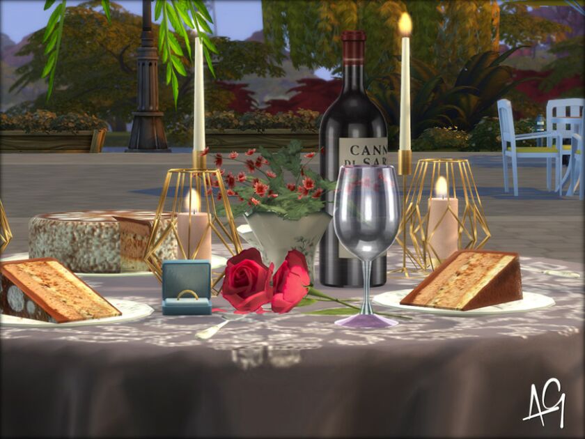 sims 4 cc romantic dinner by algbuilds 2