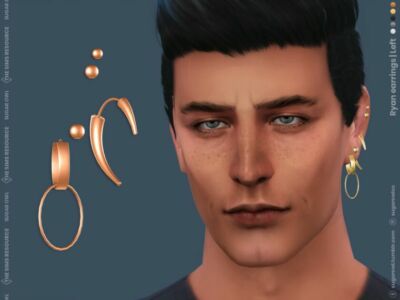 Ryan Male Earrings | Left Sims 4 CC