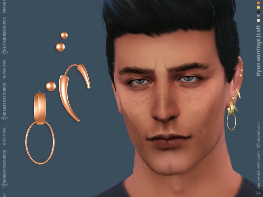 Ryan Male Earrings | Left Sims 4 CC