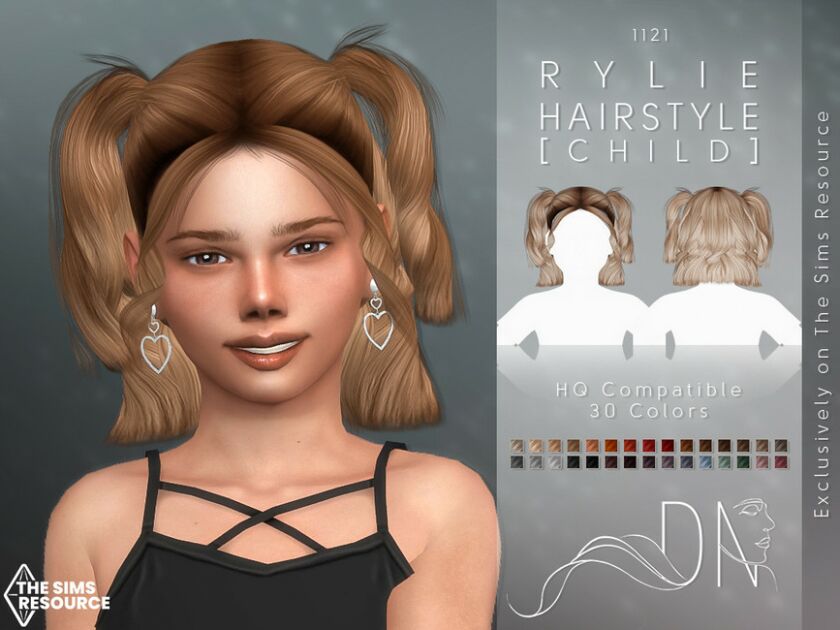 Rylie Hairstyle [Child] By Darknightt Sims 4 CC