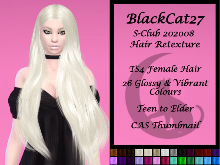 S-Club 202008 Hair Retexture (Mesh Needed) By Blackcat27 Sims 4 CC