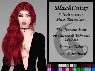 S-Club 202121 Hair Retexture (Mesh Needed) By Blackcat27 Sims 4 CC