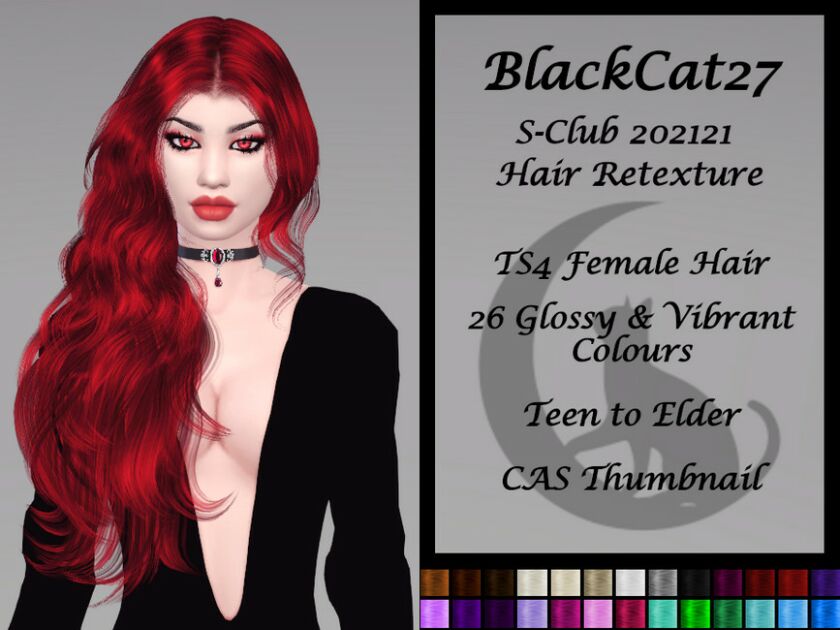 S-Club 202121 Hair Retexture (Mesh Needed) By Blackcat27 Sims 4 CC