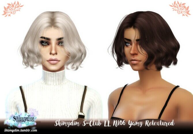 S-Club LL N106 Yamy Hair Retexture Sims 4 CC