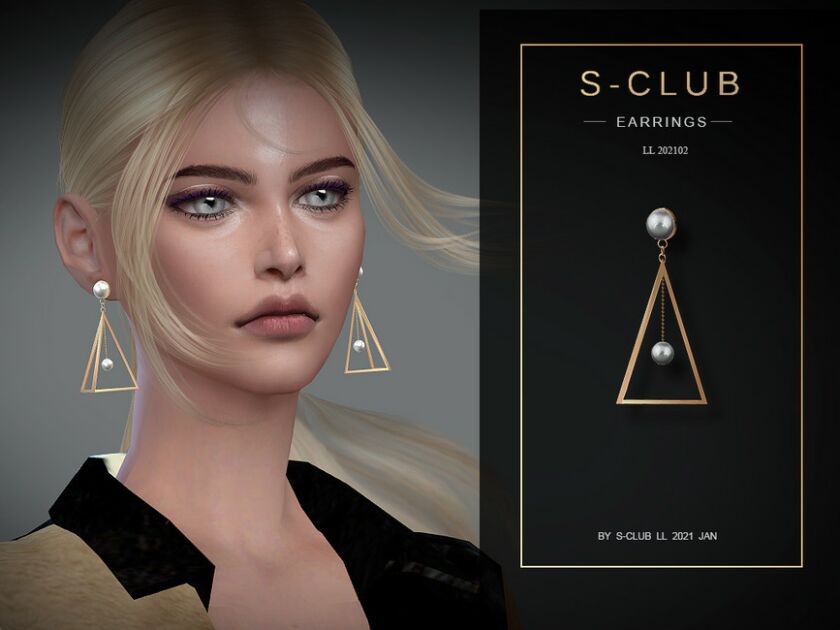 S-Club LL Earrings 202102 By S-Club Sims 4 CC