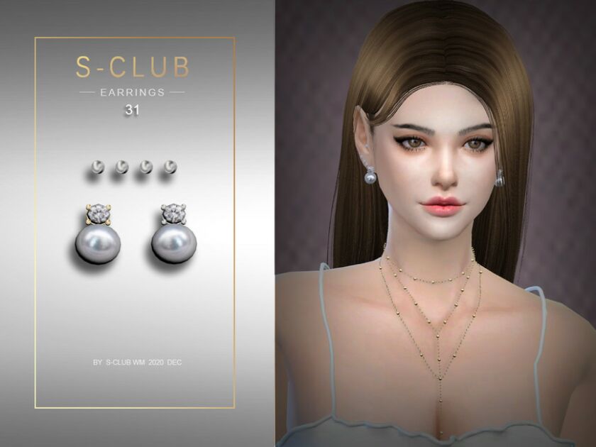 S-Club WM Earrings 202031 By S-Club Sims 4 CC